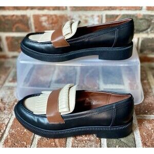 Marc Fisher Calixy Preppy Academia Office Business Fringe 1.25” Heeled Loafers